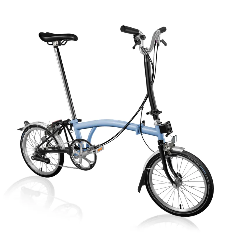 Brompton C Line Explore High Folding Bike 2022 in Cloud Blue